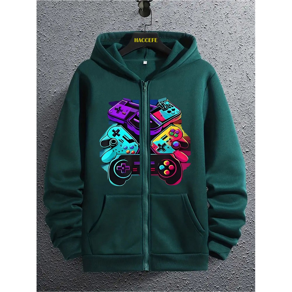 Fun and Stylish Women's -Lined Zip-Up Jacket - Vibrant Cartoon Print, Comfortable & Breathable. Perfect for Casual Wear or Sports with an Easy-to-Style Hooded Design in Polyester Blend that Works Year Round (Multiple Colors/Sizes). Ideal for Parties