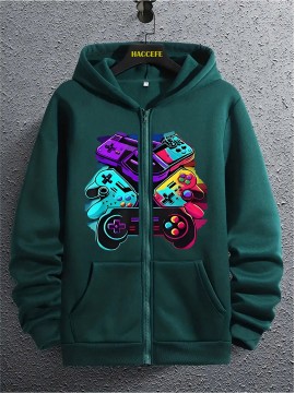 Fun and Stylish Women's -Lined Zip-Up Jacket - Vibrant Cartoon Print, Comfortable & Breathable. Perfect for Casual Wear or Sports with an Easy-to-Style Hooded Design in Polyester Blend that Works Year Round (Multiple Colors/Sizes). Ideal for Parties