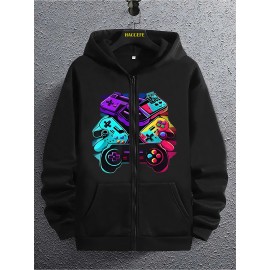 Fun and Stylish Women's -Lined Zip-Up Jacket - Vibrant Cartoon Print, Comfortable & Breathable. Perfect for Casual Wear or Sports with an Easy-to-Style Hooded Design in Polyester Blend that Works Year Round (Multiple Colors/Sizes). Ideal for Parties