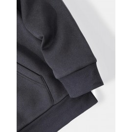 Men's Heavyweight Hoodie - 310g Blend Pullover Hooded Sweatshirt, Country Graphic Back Print, Machine Washable Streetwear for Fall Winter Spring - Black Hoodie for Men, Casual Wear, Statement Sweatshirt, Cozy Material, Long Sleeve Top, Casual Dressers