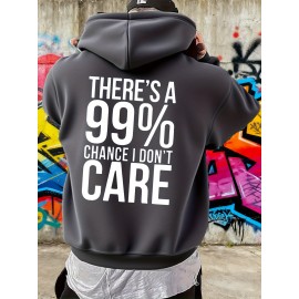 Men'S Funny Sarcastic Text Print Hooded Sweatshirt - 