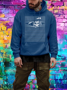 American Street Style Trendy Printed Hoodie | Outdoor Casual Street Vibe, Fashionable Sweatshirt for Autumn & Winter, Fun Print Patterns, Warm Casual Hoodie, Super Cool, Geometric-pattern, Hooded, Pullover, Regular Fit, Perfect for Men