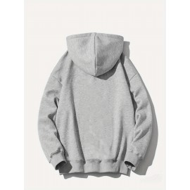 [Trendy Cartoon Hoodie] Trendy Casual Hoodie - Men's Cartoon Network Graphic Pullover, Blue Loose Fit Long Sleeve Hooded Sweatshirt with Vibrant Character Print, Comfortable All-Season Sweater Hoodie