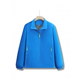 Men'S Heavy-Duty Hooded Jacket - Full-Zip Outdoor Coat with Full-Zip Front Closure, Stand Collar & Zippered Pockets - Windproof & High Quality Winter Jacket for Hiking, Running, Camping, Casual Attire - Thermal Insulated Winter Coat for Men - Ideal