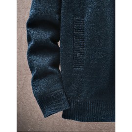 Men'S Thick Warm Winter Jacket with Plush - Geometric Pattern Full-Zip Casual Coat, Stand Collar & Long Sleeve, Grey/Navy, Versatile Outerwear for Everyday & Semi-Formal Occasions, Durable & Comfortable Cold-Weather Coat