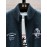 Men'S Thick Warm Winter Jacket with Plush - Geometric Pattern Full-Zip Casual Coat, Stand Collar & Long Sleeve, Grey/Navy, Versatile Outerwear for Everyday & Semi-Formal Occasions, Durable & Comfortable Cold-Weather Coat