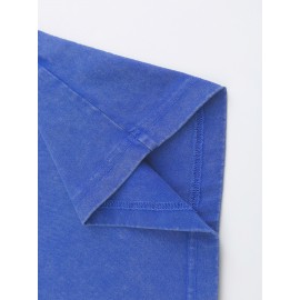 Men's Fashion 100 Cotton Washed T-shirt 230g pure cotton large size suitable for all seasons, casual loose fit men's T-shirt with fresh pattern printing, short sleeved, suitable for outdoor activities, suitable for all seasons