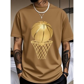 Men's Black 100% Cotton Short Sleeve T-Shirt - Loose Fit Summer Casual Crew Neck Tee with Breathable Fabric, Classic Round Neck & Relaxed Style for Casual Attire, Machine Washable Top