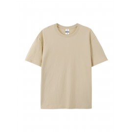 Men's Black 100% Cotton Short Sleeve T-Shirt - Loose Fit Summer Casual Crew Neck Tee with Breathable Fabric, Classic Round Neck & Relaxed Style for Casual Attire, Machine Washable Top