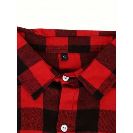 Trendy Checkered Vintage Plaid Colorblocking Men'S Casual Shirt with Chest Pocket, Grid Pattern Top for Spring and Autumn Wear, Comfortable Stylish Design
