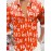 Men'S 3D Print Cartoon Christmas Snowflake & HO HO HO All-Over Print Long Sleeve Button-Up Shirt - Red with Snowflakes, Casual Holiday & Casual Attire, All-Season Comfort, Regular Fit, Easy-Care Fabric for Parties & Casual Outfits
