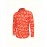 Men'S 3D Print Cartoon Christmas Snowflake & HO HO HO All-Over Print Long Sleeve Button-Up Shirt - Red with Snowflakes, Casual Holiday & Casual Attire, All-Season Comfort, Regular Fit, Easy-Care Fabric for Parties & Casual Outfits