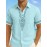 Men'S Floral Print Ethnic Floral Shirt - Light Blue Short Sleeve Button-Up with Intricate White & Green Floral Design, Vintage-Inspired Summer Casual Wear, Non-Stretch Fabric, Perfect for Beach or Vacation, Beach Attire, Vacation Style, Elegant Lapel Collar, Nonstretch Fabric, Men Shirt Short Sleeve, Shirt For Men, Men Shirt, Men Clothe, Shirt For Men Stylish
