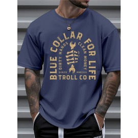 Men's Heavyweight 100% Cotton T-Shirt - Loose Fit Crewneck Tee with Blue Collar Lifestyle Graphic (Hands for Dirty Work, Money Since '97) - Breathable Everyday & Outdoor Shirt for Construction, Gym, Casual Streetwear - Machine Washable All-Season Apparel, Gym Attire, Trendy Graphic Tee, Knit Weave Fabric