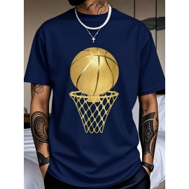 Men's Black 100% Cotton Short Sleeve T-Shirt - Loose Fit Summer Casual Crew Neck Tee with Breathable Fabric, Classic Round Neck & Relaxed Style for Casual Attire, Machine Washable Top