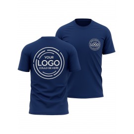 Men's Custom Gym T-Shirts Personalized with Your Logo/Photo/Text - Quick-Dry Breathable Fabric, Custom Fit for Team Uniforms, Fitness Training & Corporate Events - Upload Your Own Design for Branding & Gifts - Machine Washable Athletic Shirts - Round Neck Geometric Pattern for Men - Ideal for Workouts & Team Wear - Soft & Comfortable Custom Short Sleeve T-Shirt, Customised T Shirt