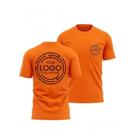 Men's Custom Gym T-Shirts Personalized with Your Logo/Photo/Text - Quick-Dry Breathable Fabric, Custom Fit for Team Uniforms, Fitness Training & Corporate Events - Upload Your Own Design for Branding & Gifts - Machine Washable Athletic Shirts - Round Neck Geometric Pattern for Men - Ideal for Workouts & Team Wear - Soft & Comfortable Custom Short Sleeve T-Shirt, Customised T Shirt